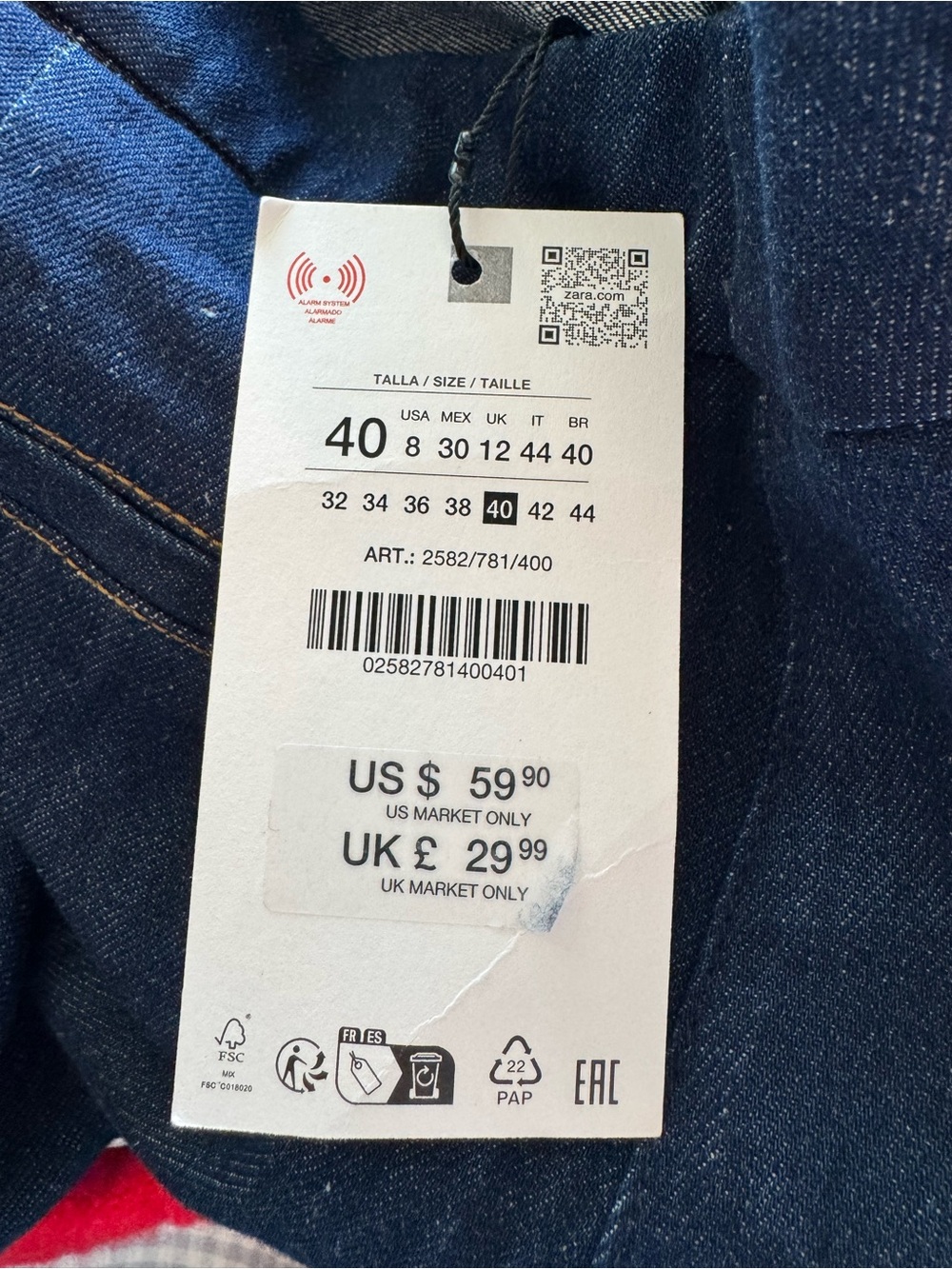 Wide Leg Dark Blue Womens Jeans size 40/08. POP - Picture 9 of 13